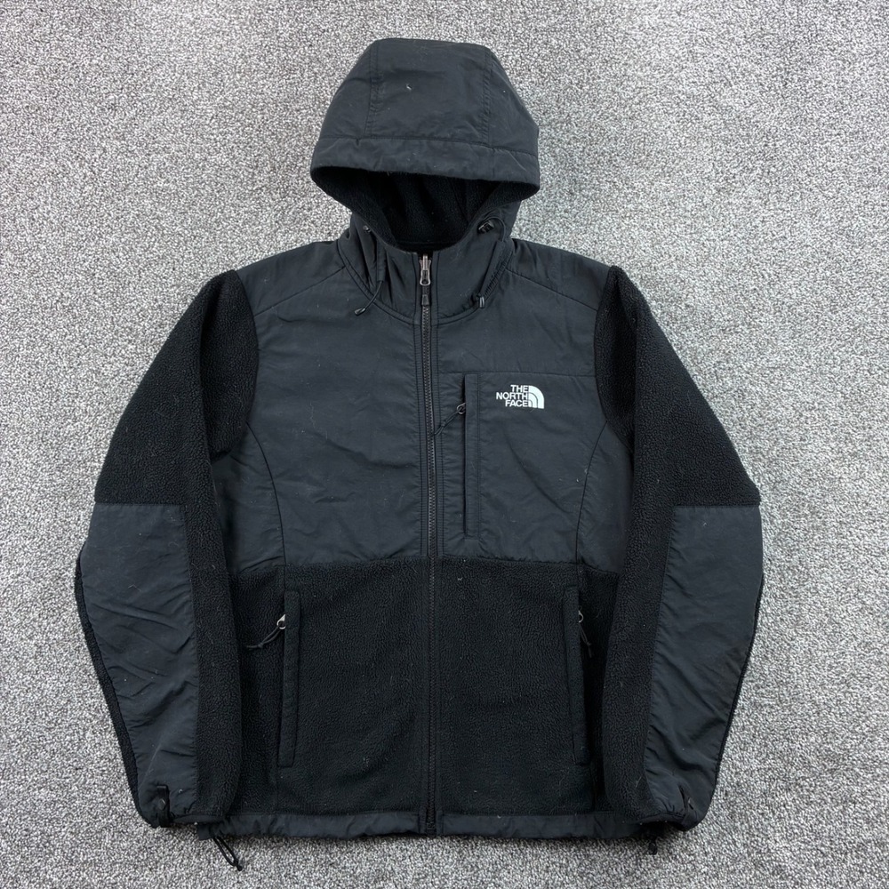 The North Face Hooded Denali Jacket Women's Medium Black Polartec Fleece TNF